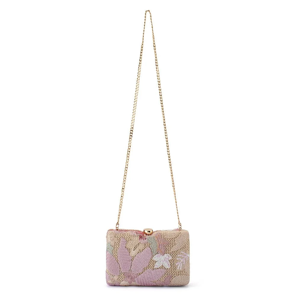 Greta Floral Clutch-Blush - Presence Hamilton