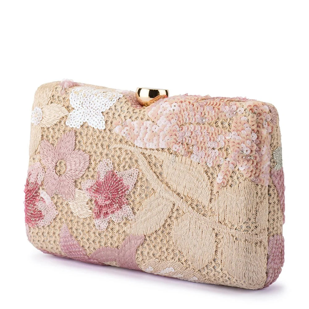 Greta Floral Clutch-Blush - Presence Hamilton