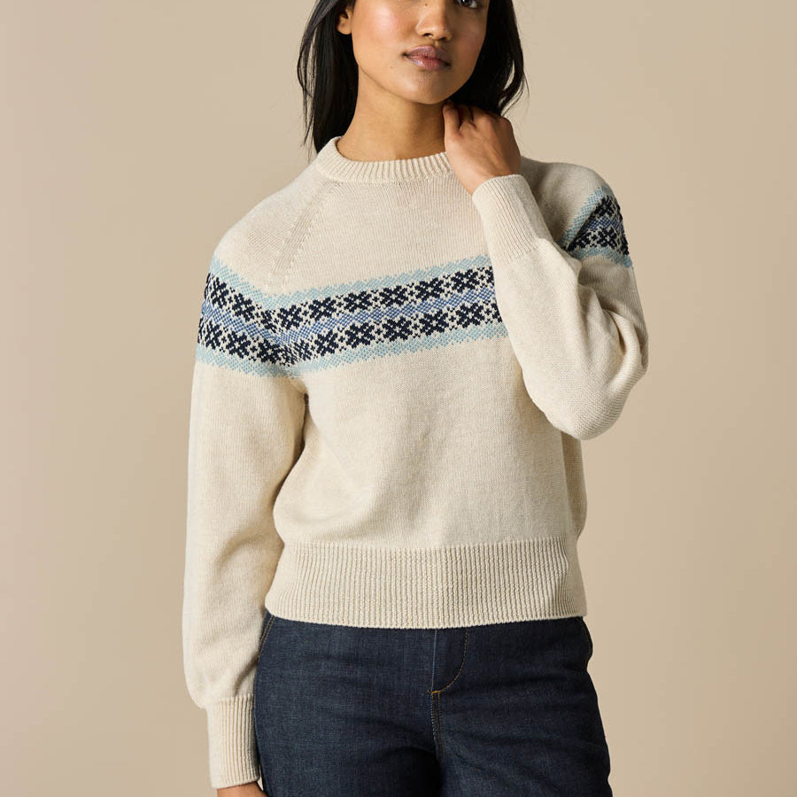 Heidi Fair Isle Raglan Jumper- Antique - Presence Hamilton