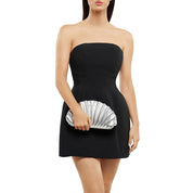 Hollie Pleated Clutch - Silver - Presence Hamilton