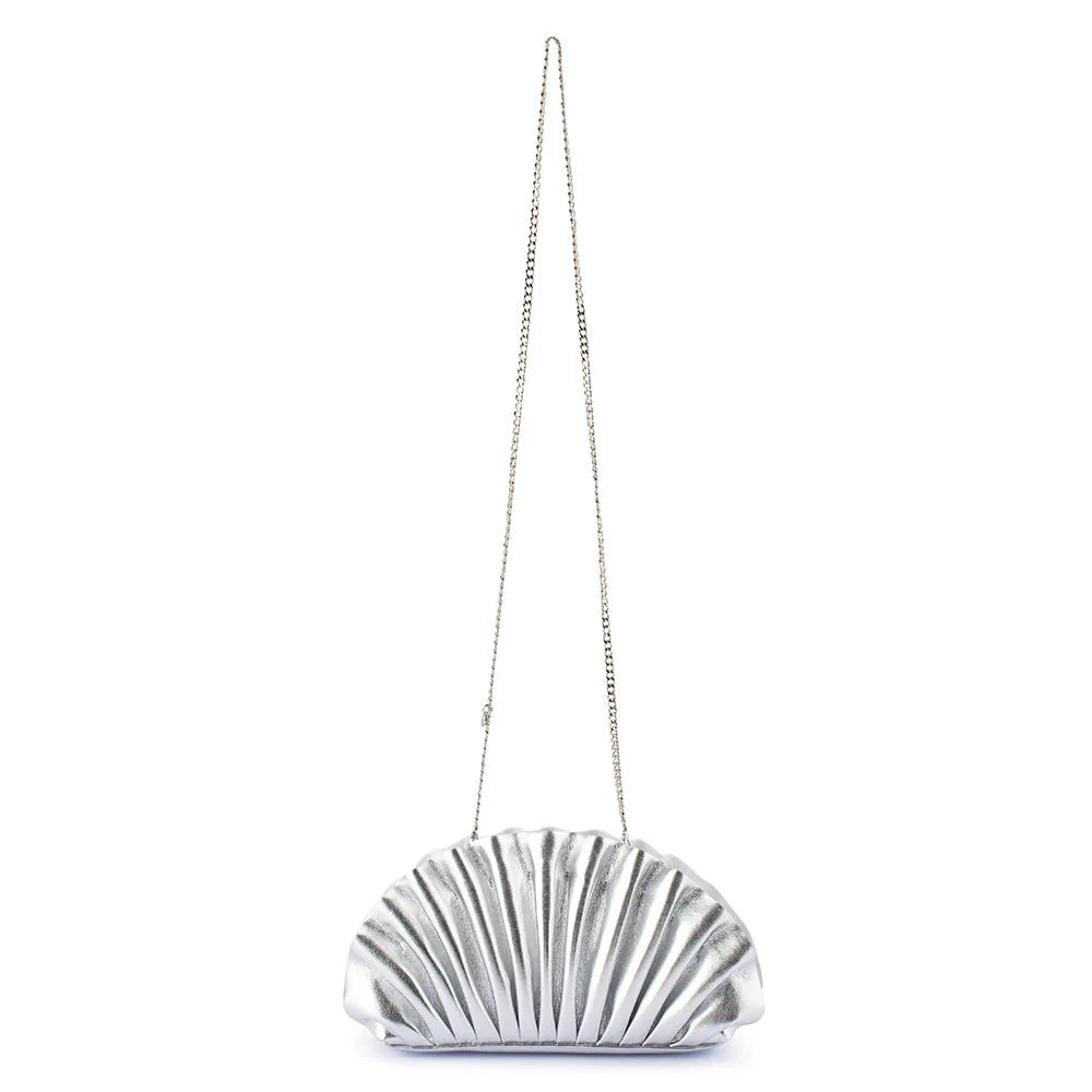 Hollie Pleated Clutch - Silver - Presence Hamilton