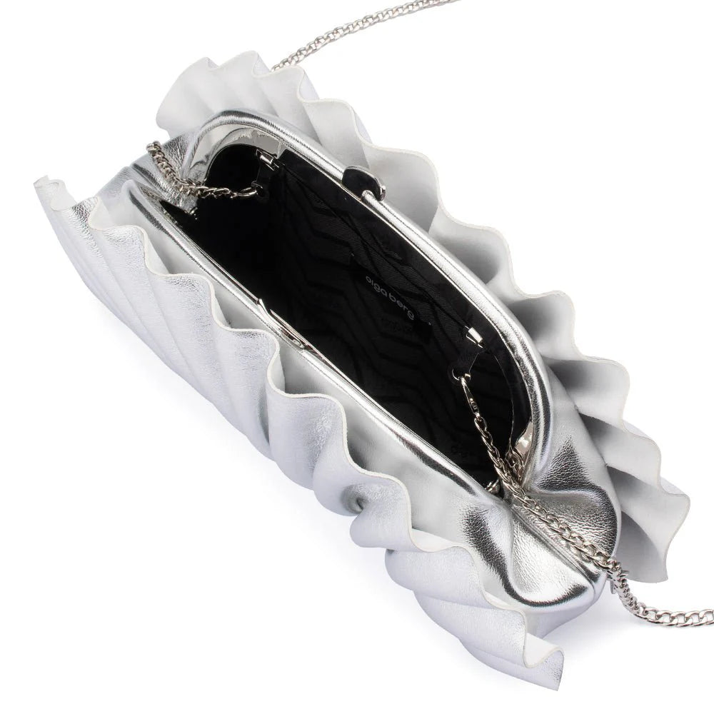 Hollie Pleated Clutch - Silver - Presence Hamilton