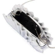 Hollie Pleated Clutch - Silver - Presence Hamilton