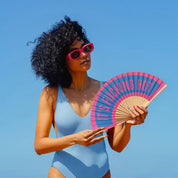 Hand Fan w/Gift Box "It's F*cking Hot" Pink&Blue