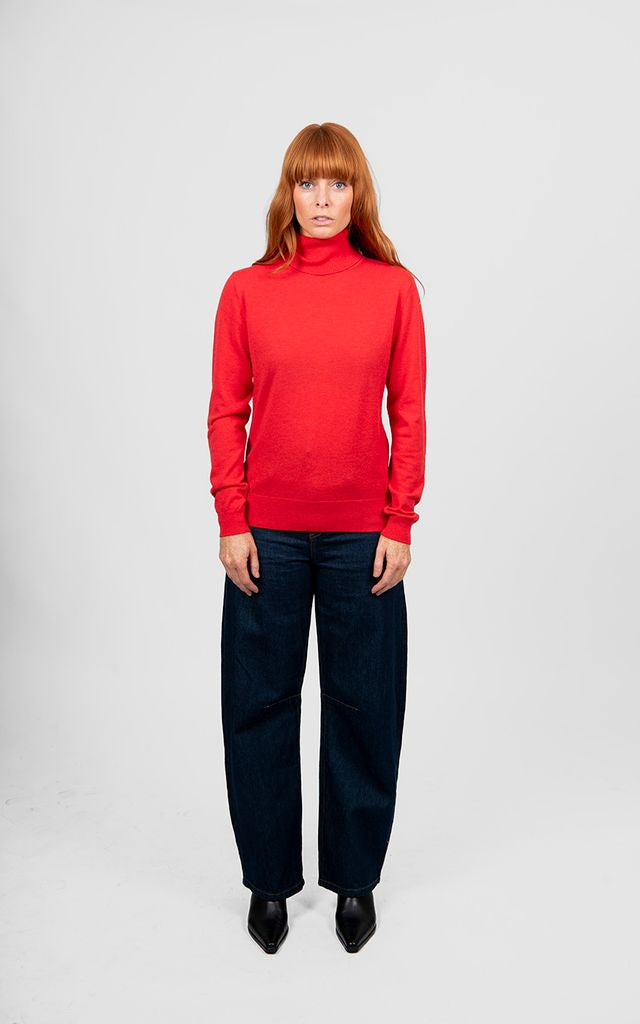 Rosie Roll Neck Pullover - Cayenne - Presence Hamilton