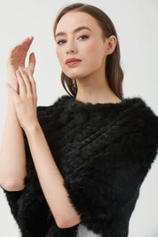 365 Days Fur Poncho - Black - Presence Hamilton