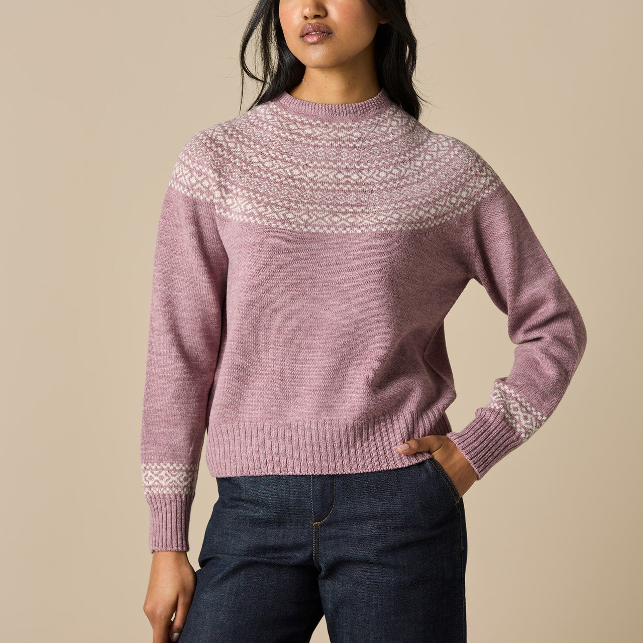 Ingrid Fair Isle Jumper- Thistle - Presence Hamilton