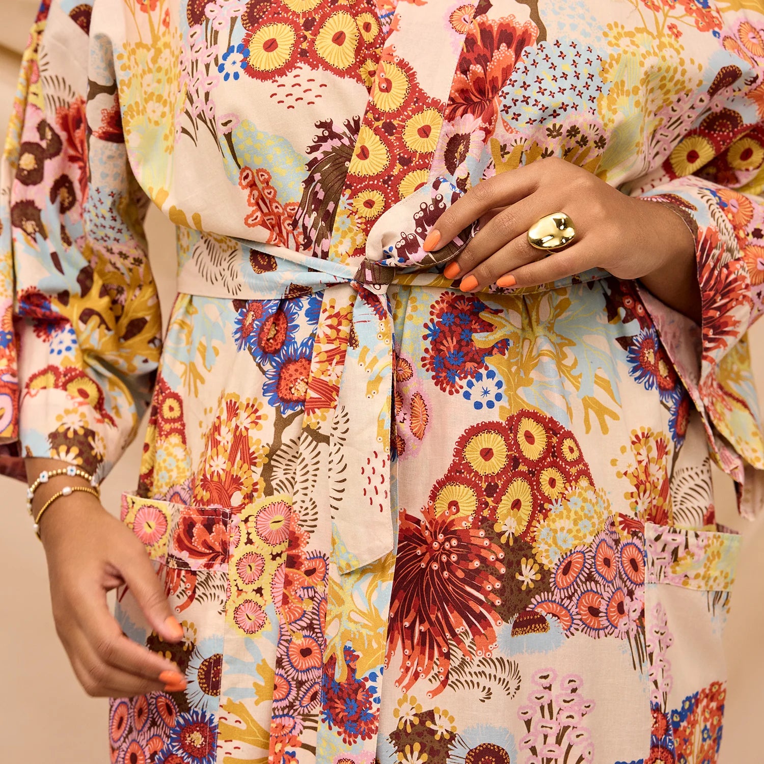Cora Cotton Robe - Pearl
