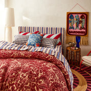 Lucia Embroidered Cushion - Cerulean