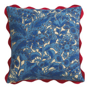 Lucia Embroidered Cushion - Cerulean