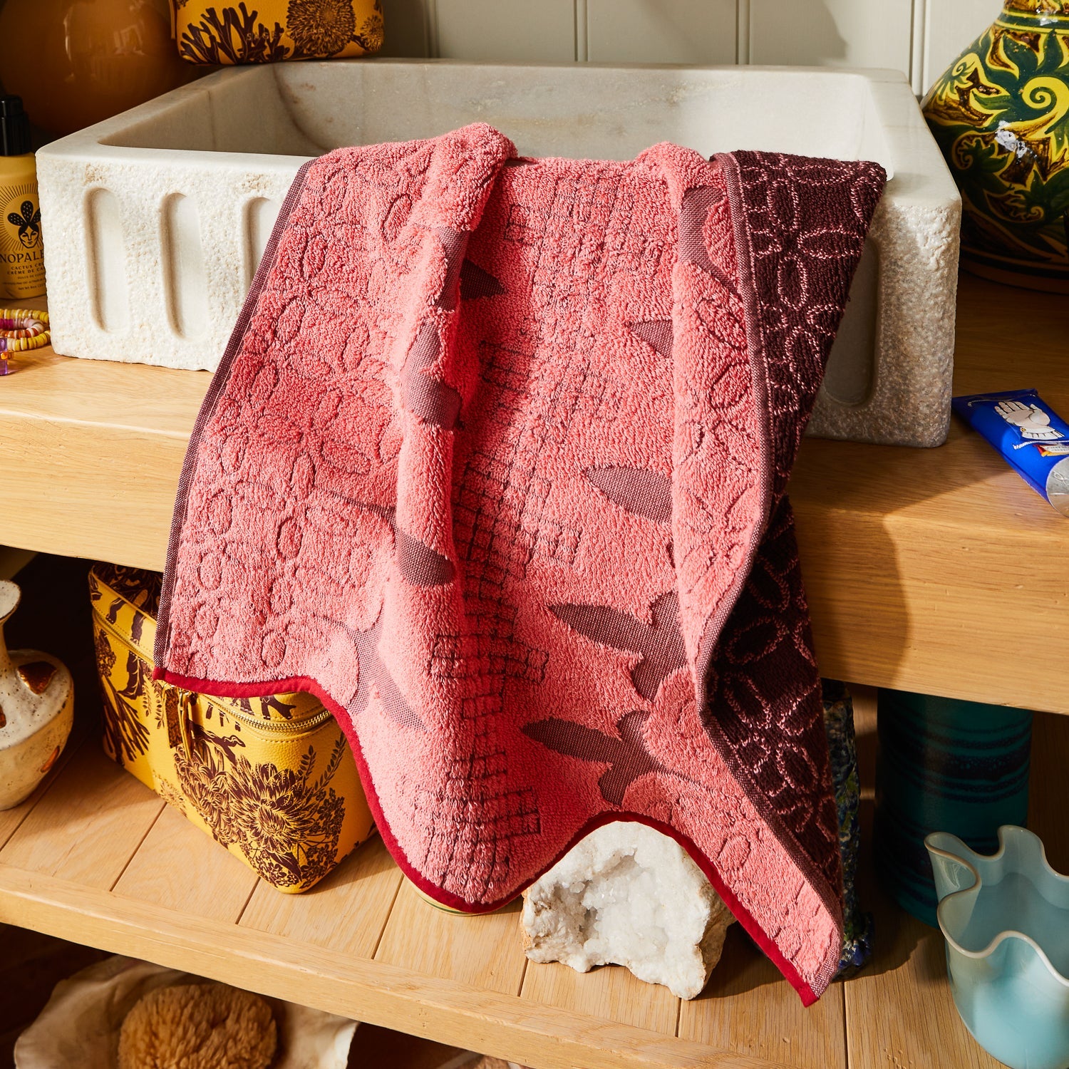 Esme Hand Towel - Hibiscus - Presence Hamilton