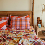 Isla Linen Pillowcase Set- Vivid Coral