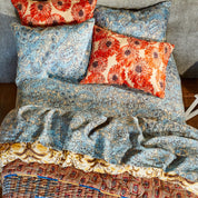 Isabella Linen Pillowcase Set- Flame