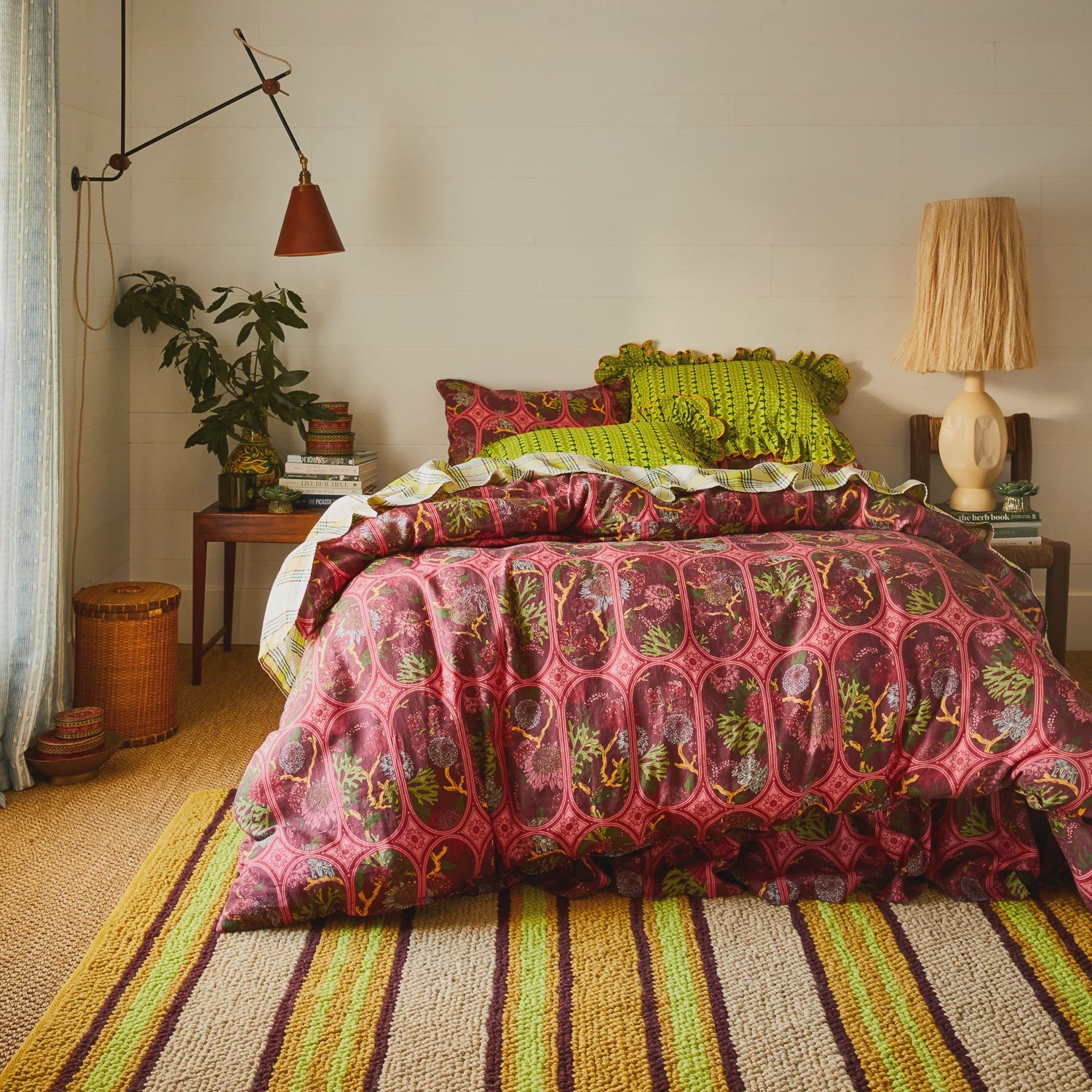 Naia Linen Quilt Cover - Garnet