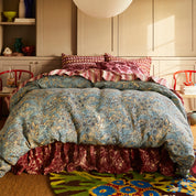 Lucia Linen Quilt Cover- Cerulean