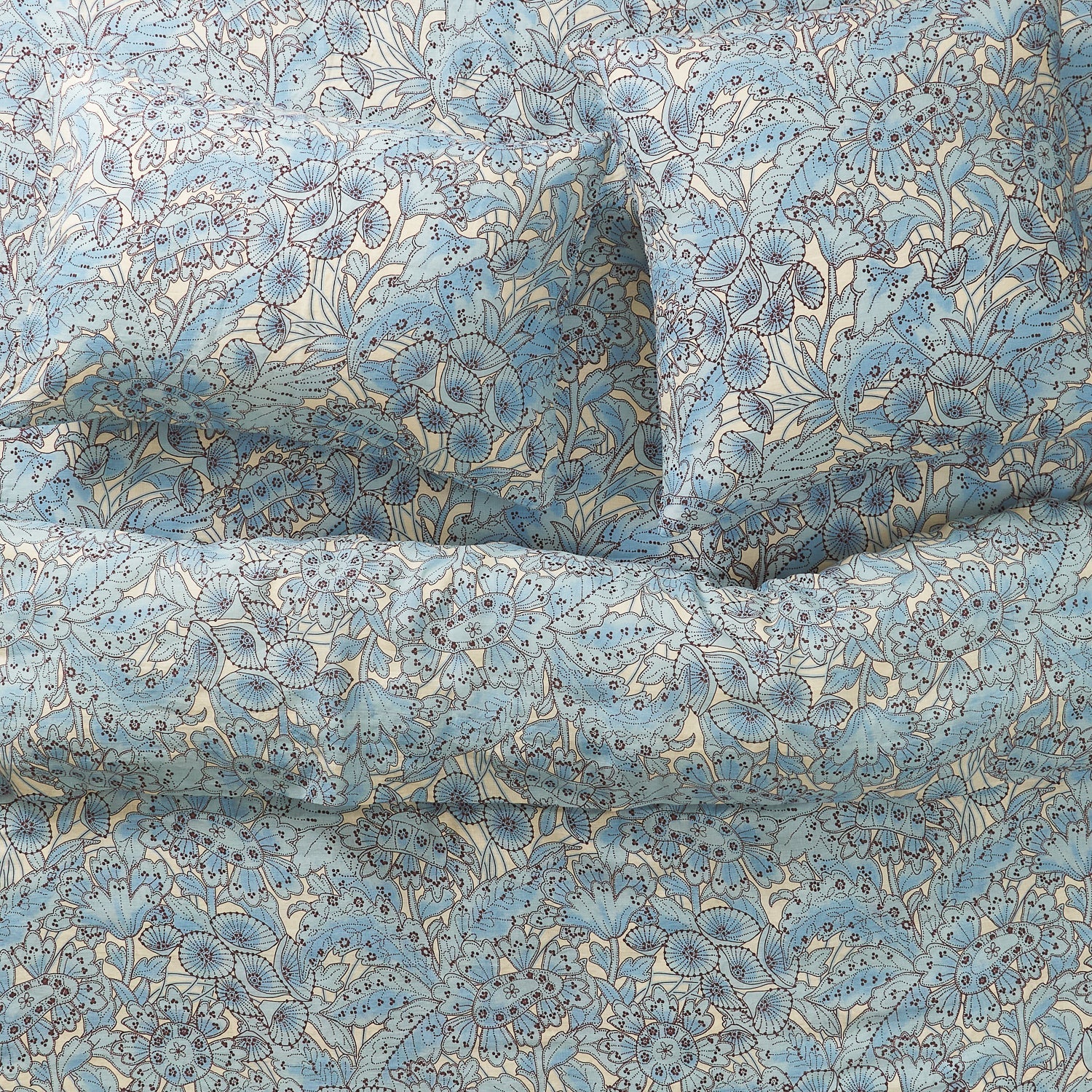 Lucia Linen Quilt Cover- Cerulean