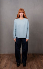 Dolman Ribbed Pullover - Aquamarine - Presence Hamilton