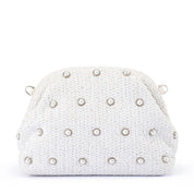 Kaia Studded Woven Clutch