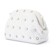Kaia Studded Woven Clutch