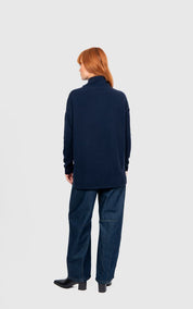 Ball Stitch High Crew Pullover -Ink - Presence Hamilton