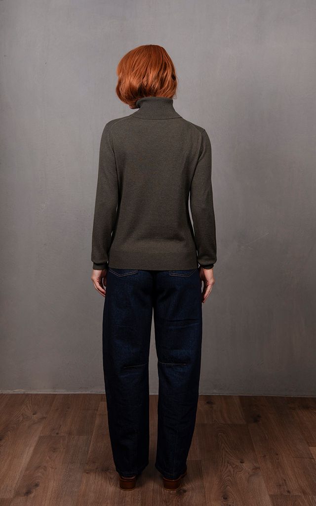 Rosie Roll Neck Pullover - Olive - Presence Hamilton