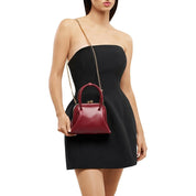 LEANDRA Top Handle Bag- Burgundy