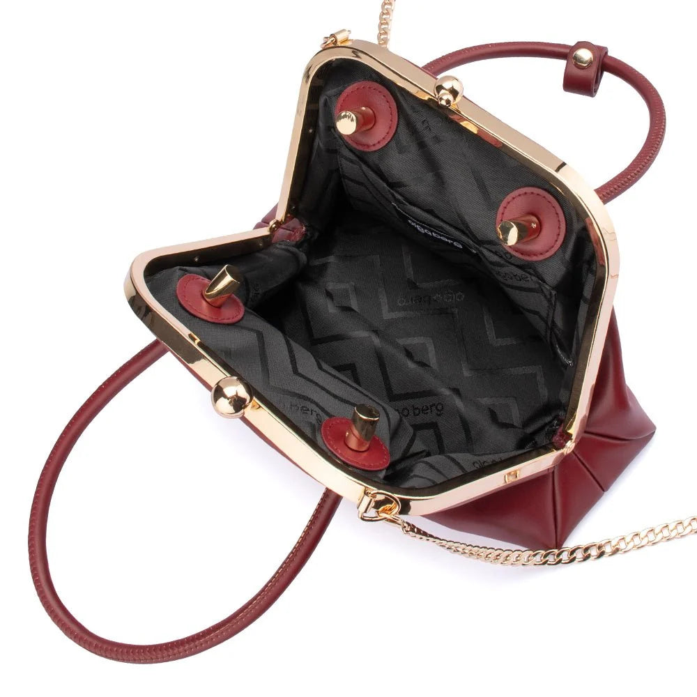 LEANDRA Top Handle Bag- Burgundy