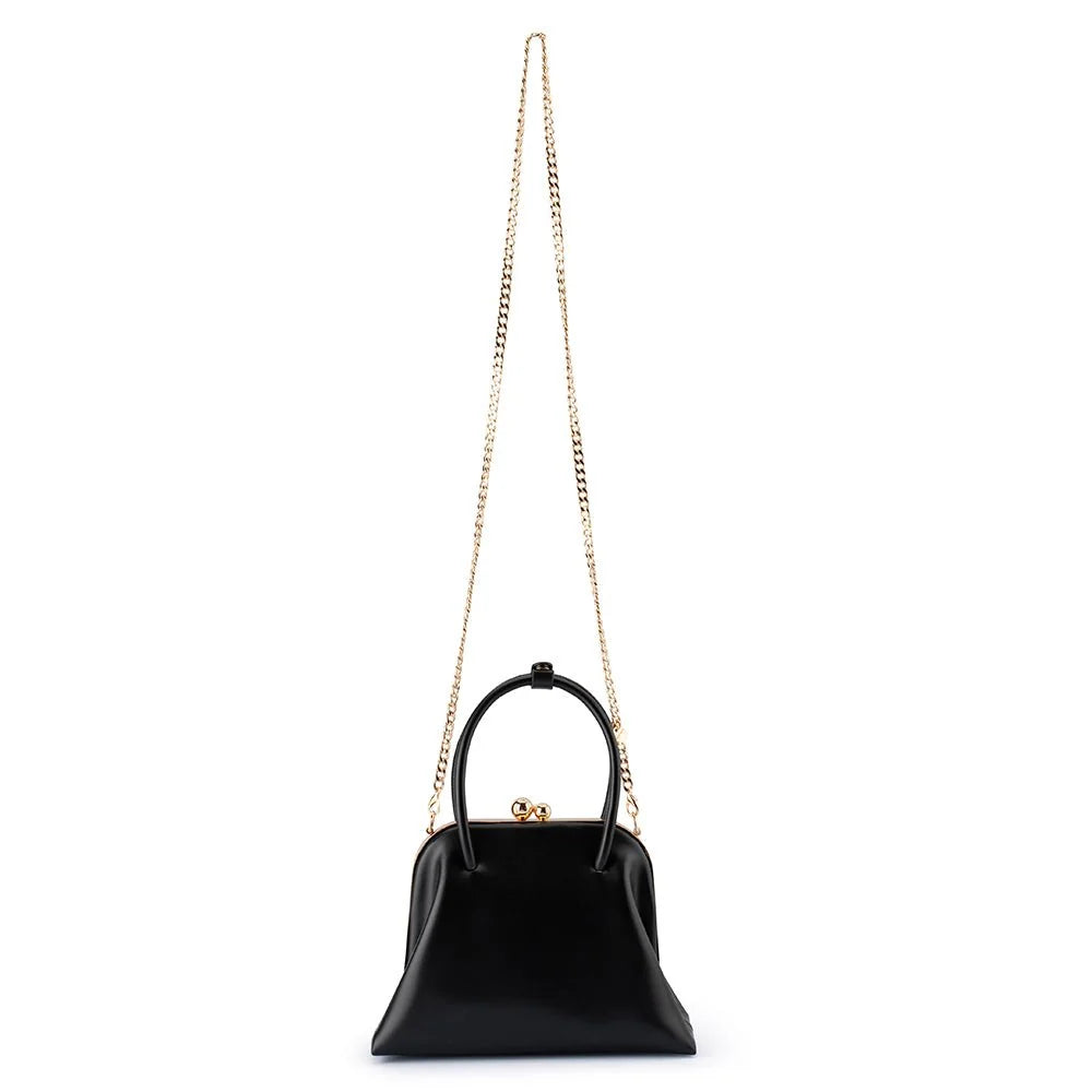 LEANDRA Top Handle Bag- Black
