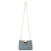 Lindy Woven Clutch- Blue