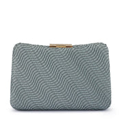 Lindy Woven Clutch- Blue