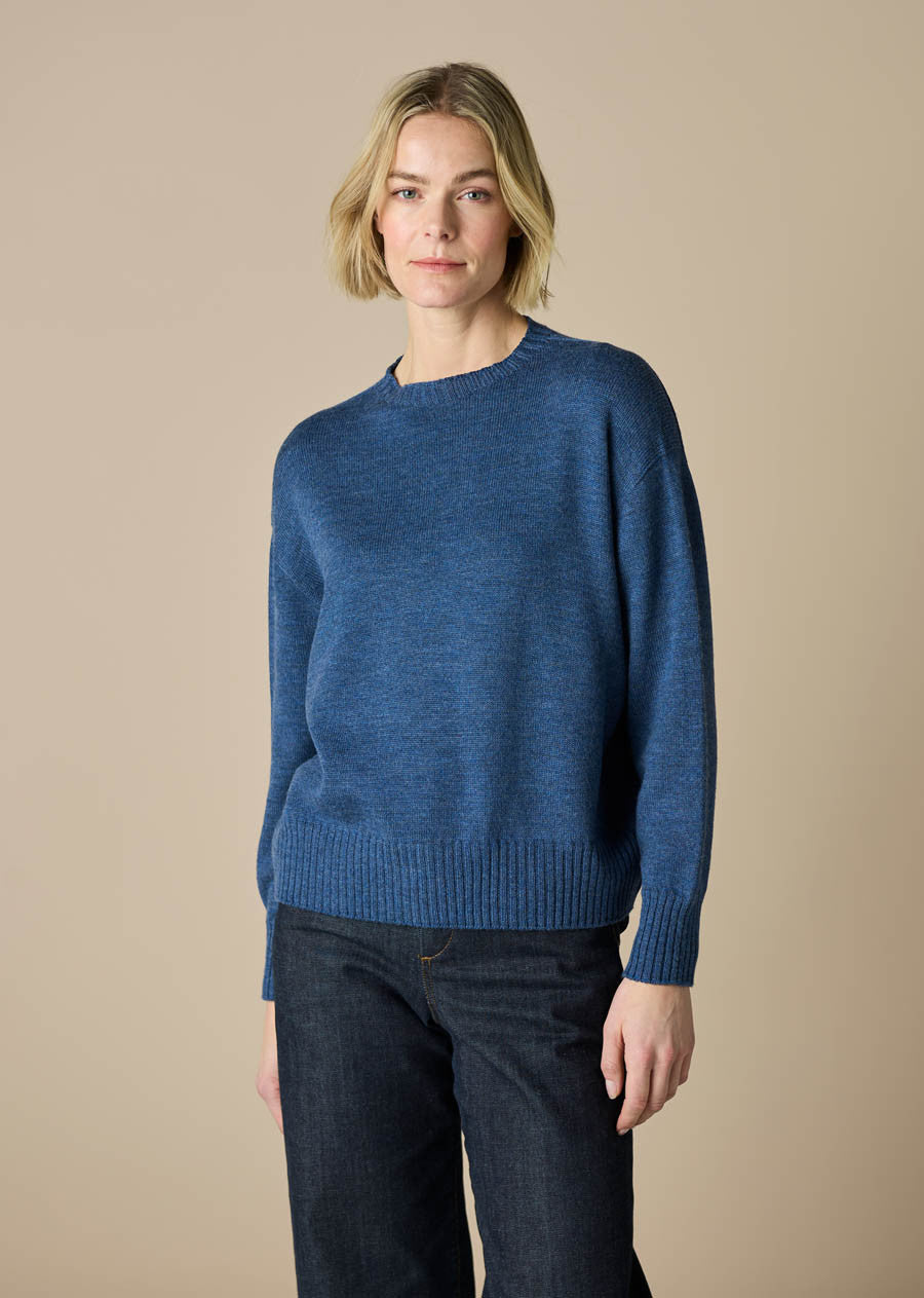 Matilda Boxy Jersey Jumper- Bluebell - Presence Hamilton
