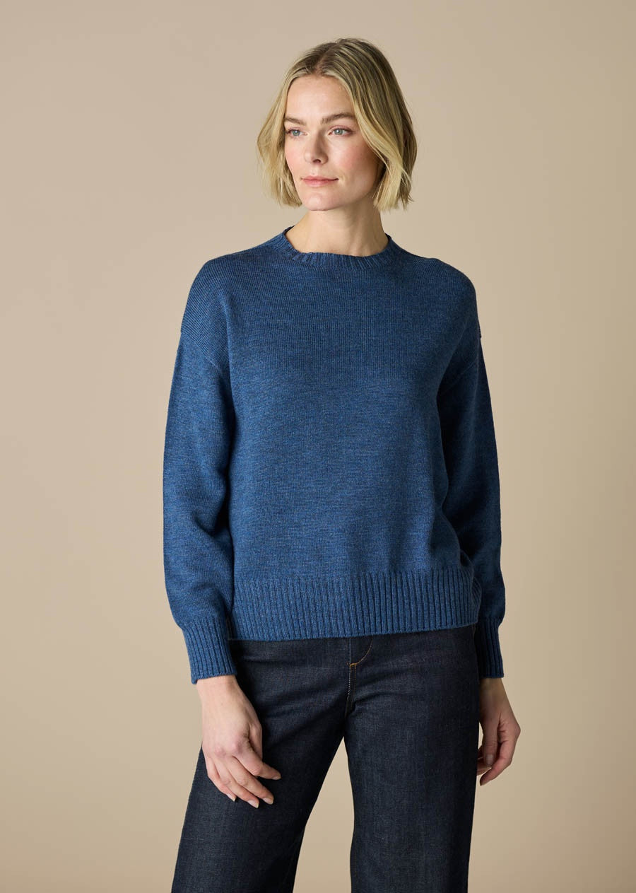 Matilda Boxy Jersey Jumper- Bluebell - Presence Hamilton