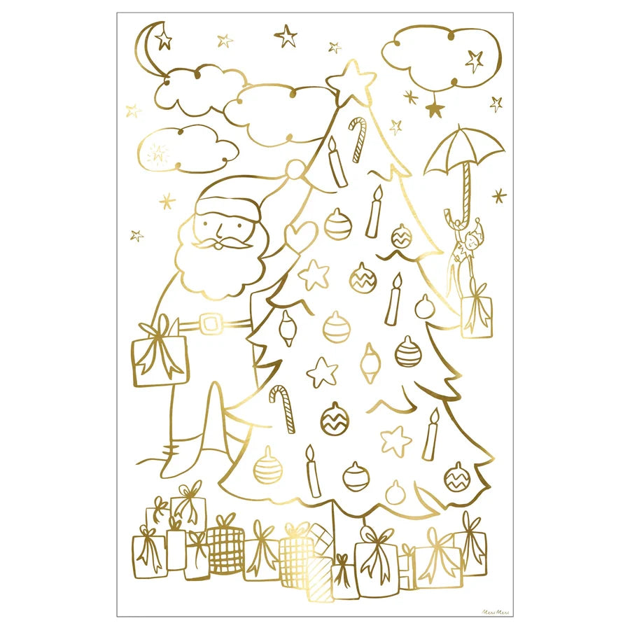 Christmas Coloring Posters - 2 gold foil posters