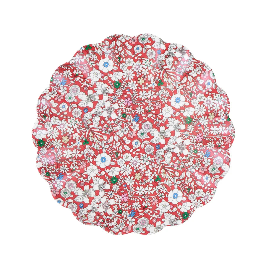 Reusable Small Plates - Liberty Red & Green- set of 6