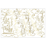 Christmas Coloring Posters - 2 gold foil posters