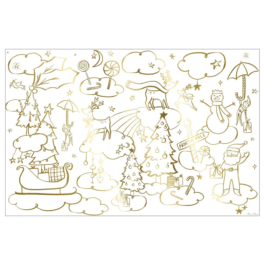 Christmas Coloring Posters - 2 gold foil posters