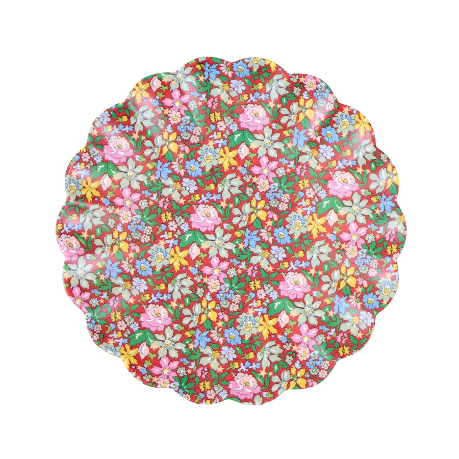 Reusable Small Plates - Liberty Red & Green- set of 6