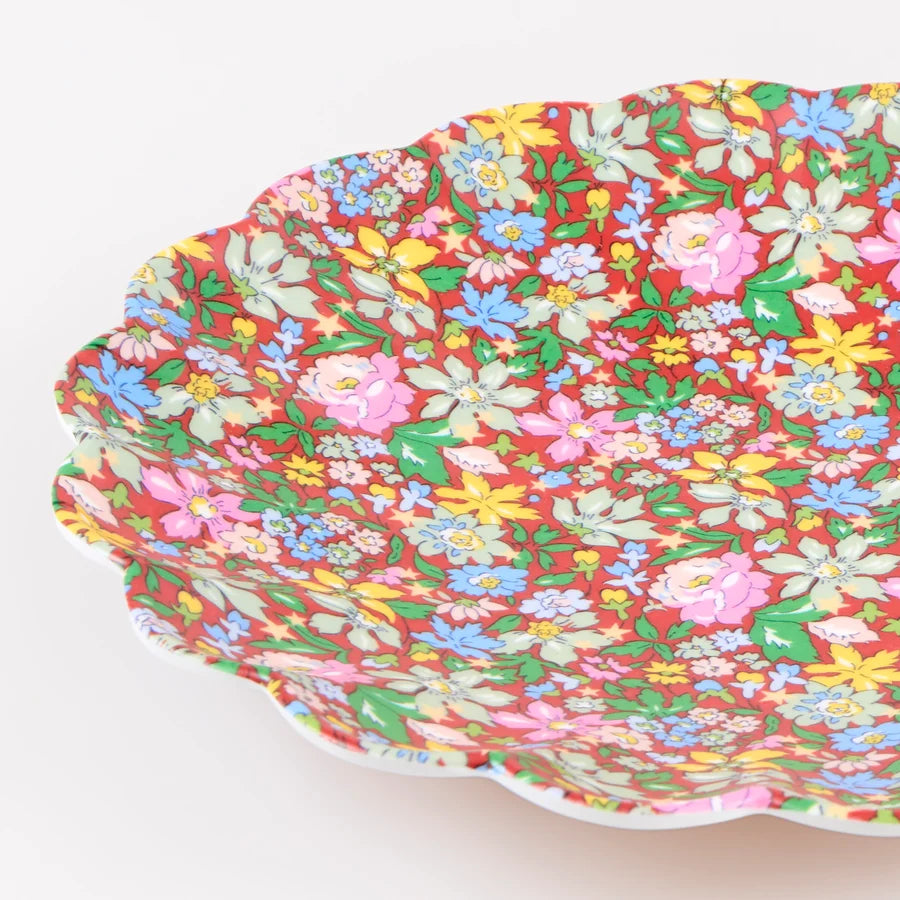 Reusable Small Plates - Liberty Red & Green- set of 6