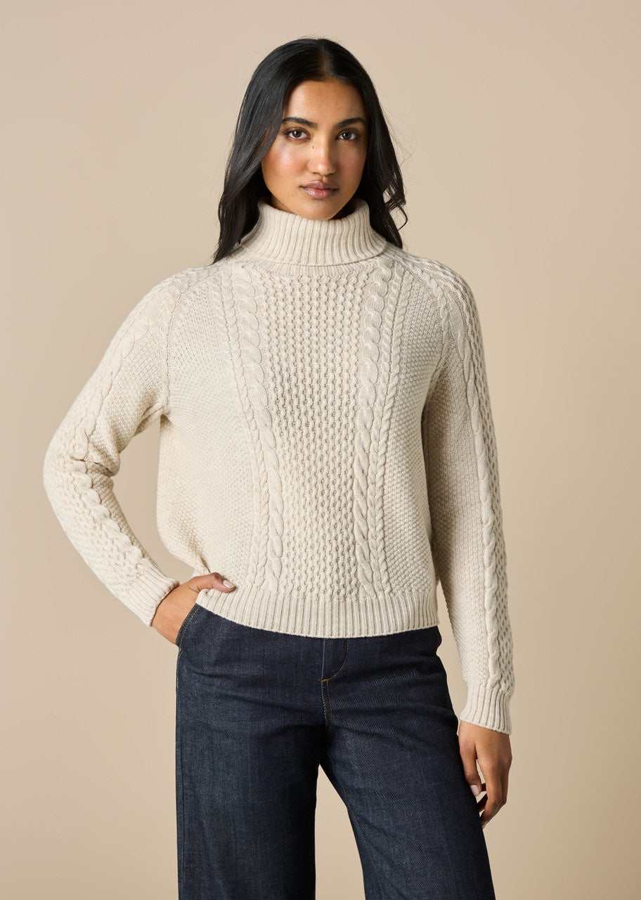 Molly Aran Textured Jumper - Antique - Presence Hamilton