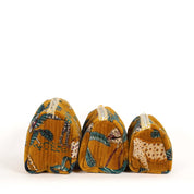 Velvet Pouch - Mustard Panther - Medium - Presence Hamilton