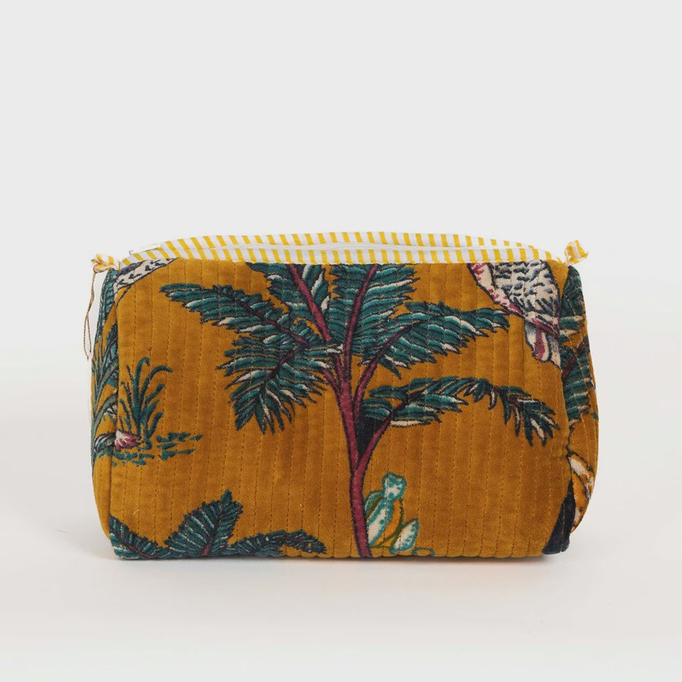 Velvet Pouch - Mustard Panther -Small - Presence Hamilton