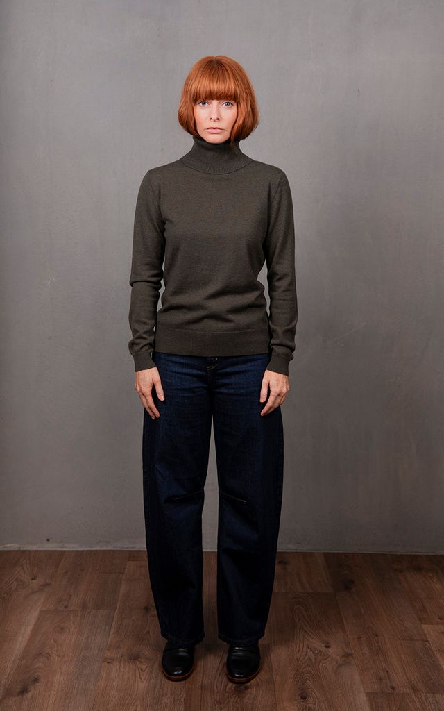 Rosie Roll Neck Pullover - Olive - Presence Hamilton