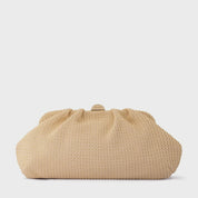 Oriana Woven Clutch-Natural