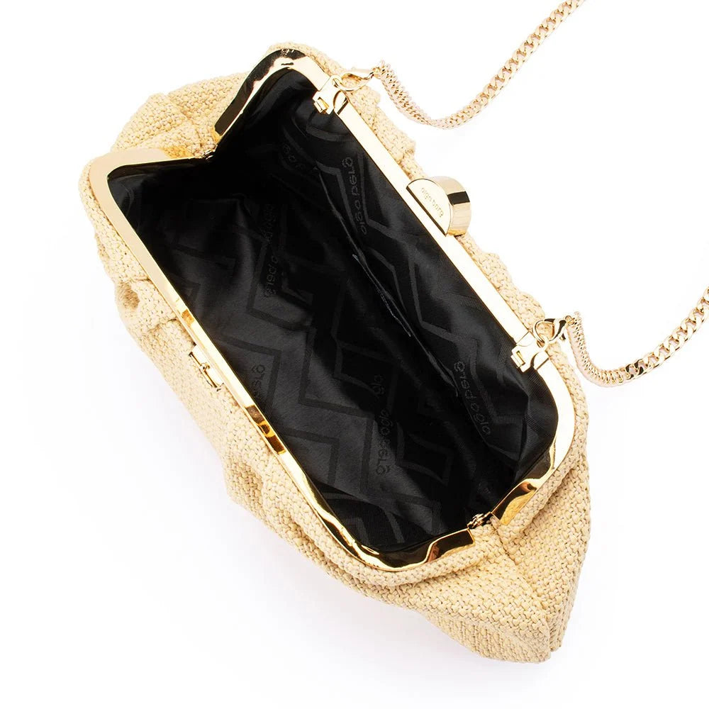 Oriana Woven Clutch-Natural