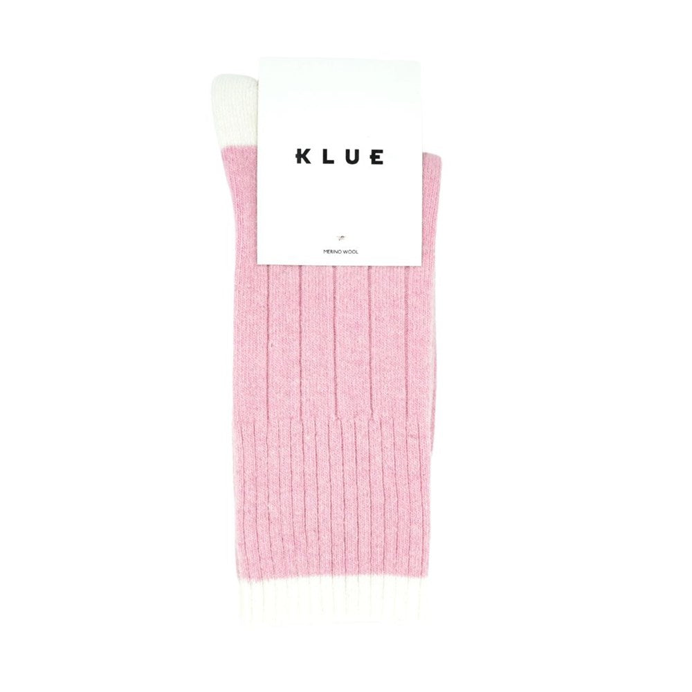 KLUE Merino Wool Socks- Pink & white