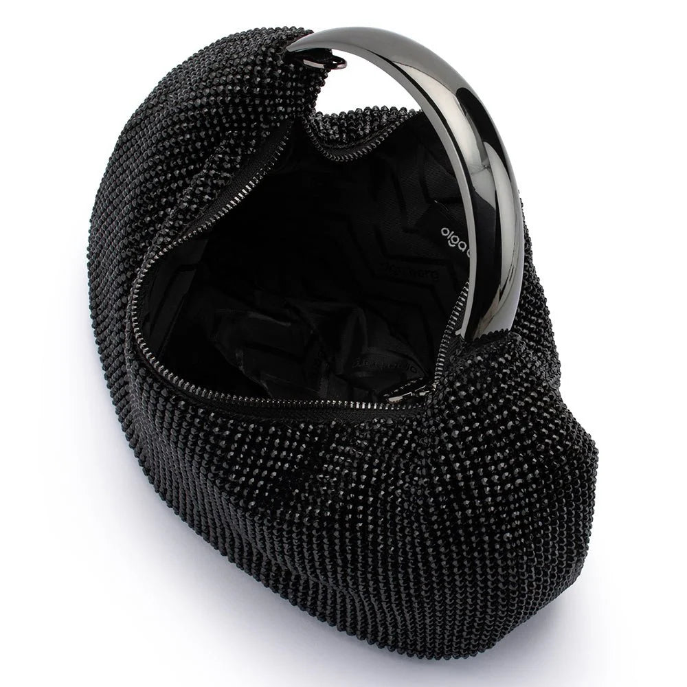 Pixie Crystal Mesh Bag - Black