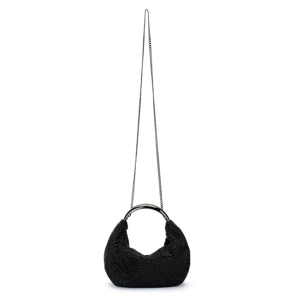 Pixie Crystal Mesh Bag - Black