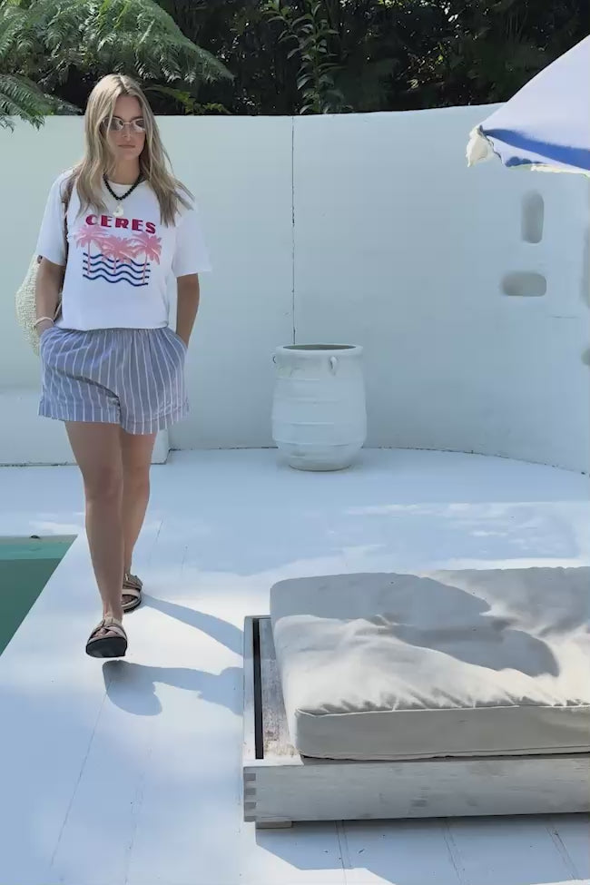 Stevie Slouchy Tee- Ceres Retro Palms