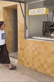 Stevie Slouchy Tee- Palm Scarf Print