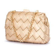 QUINN Woven Clutch - Gold - Presence Hamilton
